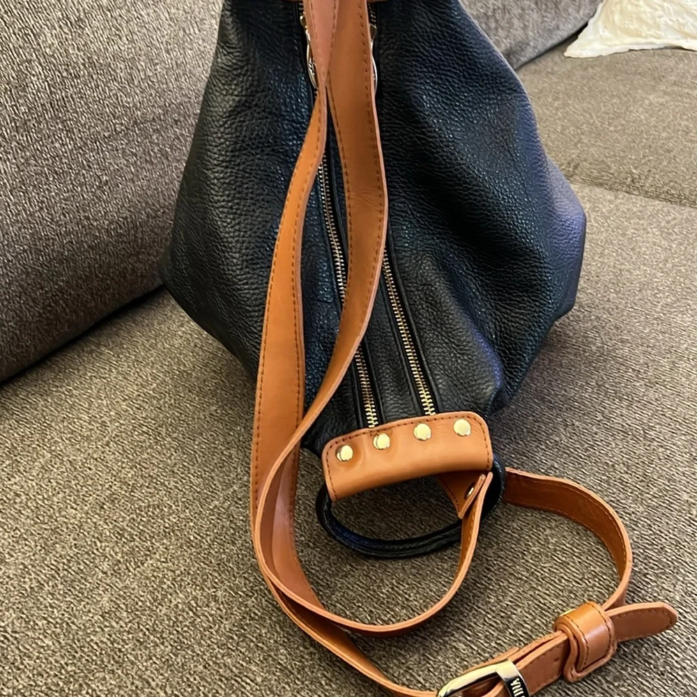 Valentina Sling Backpack Italian Leather Convertible Bucket Bag Purse